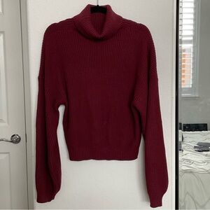 Burgundy Turtleneck Sweater